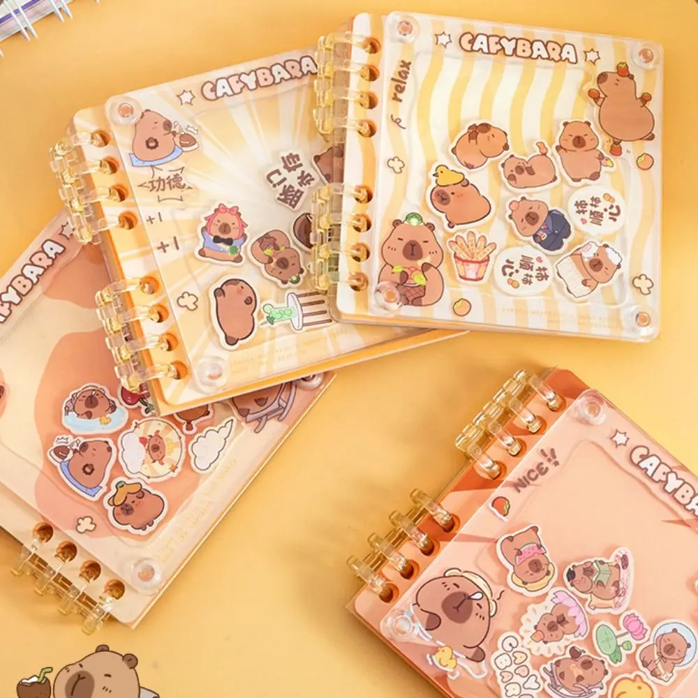 Portable Acrylic Shaking Capybara Book Hand Ledger Memorandum Capibara Pocket Book Loose-leaf DIY Kapibara Notebook Study