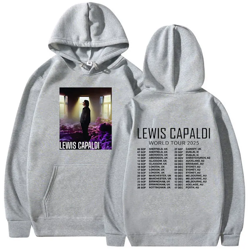 المغني لويس كابالديس جولة حول العالم 2025 المشجعين هوديي الرجال الصوف ملابس طويلة الأكمام البلوز موضة عادية المتضخم هوديس