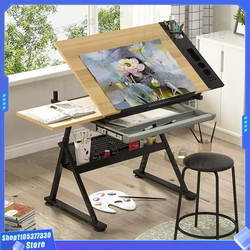 Multifunctional Art Craft Station for Homeschool Kids Drawing Desk with Storage Organizer Creative Artist Worktable for