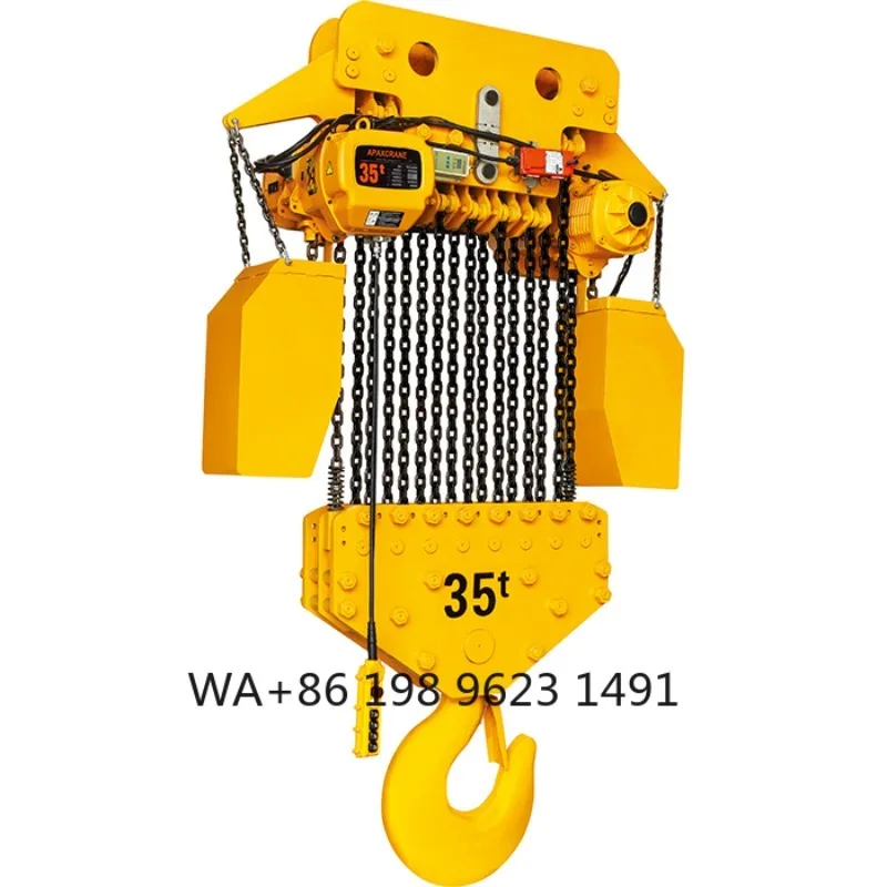 2Ton Electric Chain Hoist IP55 Remote Control Hook 12m Length Industrial Crane for Hotel Construction Lifting