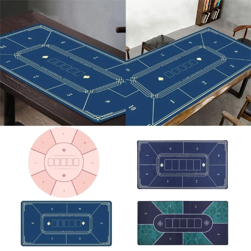 40x20 In Poker Mat 6 Players Professional Portable Anti-Slip Rubber Texas Hold’em Poker Table Top Layout, 2mm Thickness