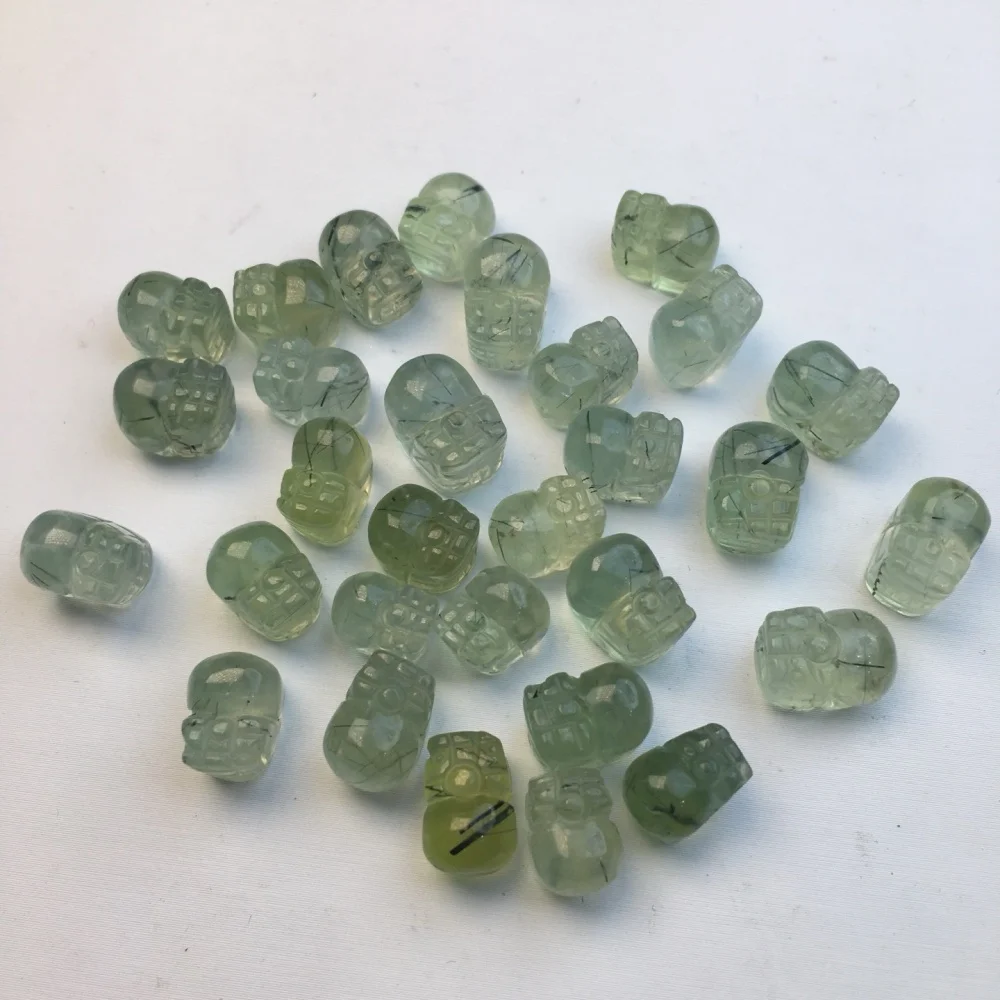 6PCS Natural Prehnite Pixiu Pendant Crystal Carving Children Cute Jewelry Healing Holiday Gift 8-11MM