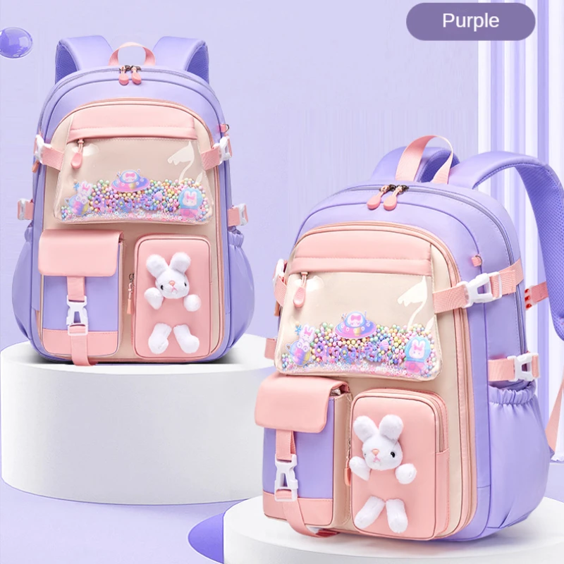 Basisschool Meisjes Schooltas Kawaii Lichtgewicht Kinderen Waterdichte Rugzak Kleurrijke Grote Capaciteit Schooltas