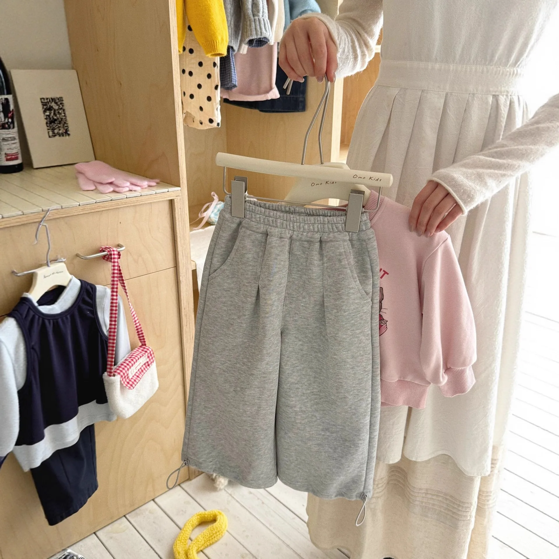 

Girl Pants 2025 Autumn New Children's Clothing Korean Style Girl Baby Pants Leg Pull Rope Knitted Straight Pants Casual Simple