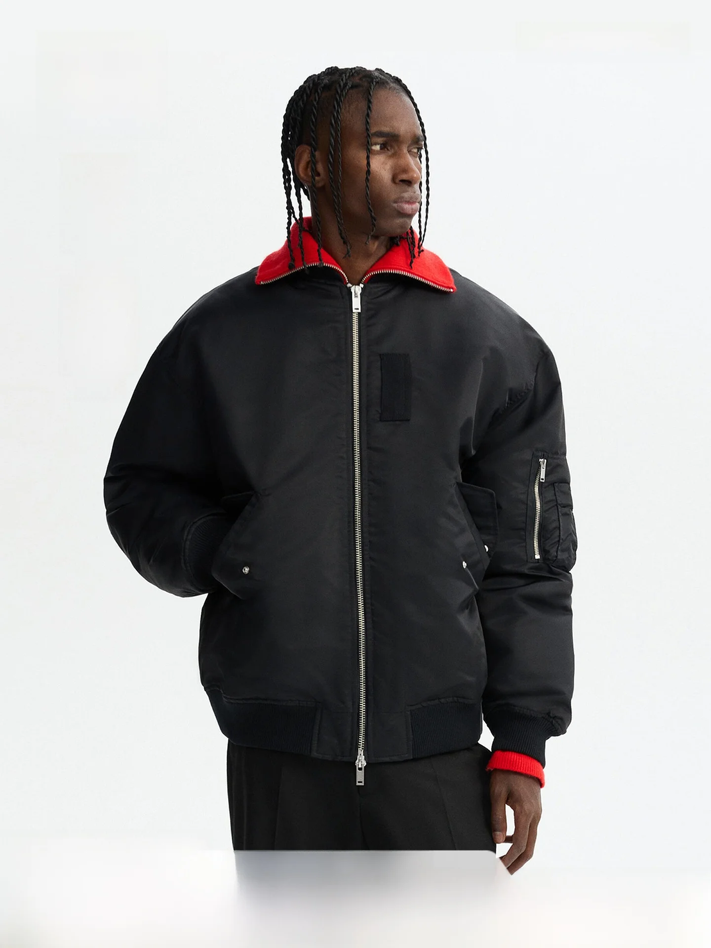 

Мужская хлопковая куртка H&M, зимнее свободное теплое пальто пилота, верхняя одежда, нейлоновое волокно 306085, 00% стандартной длины, повседневное использование