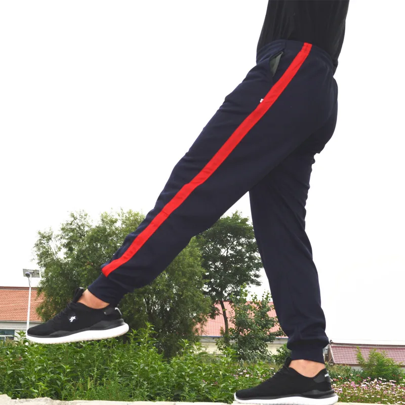 

School orm Sports Long Pants for Boys And Girls Middle High School Students Elastic Waist One Blue Bar One Stripe