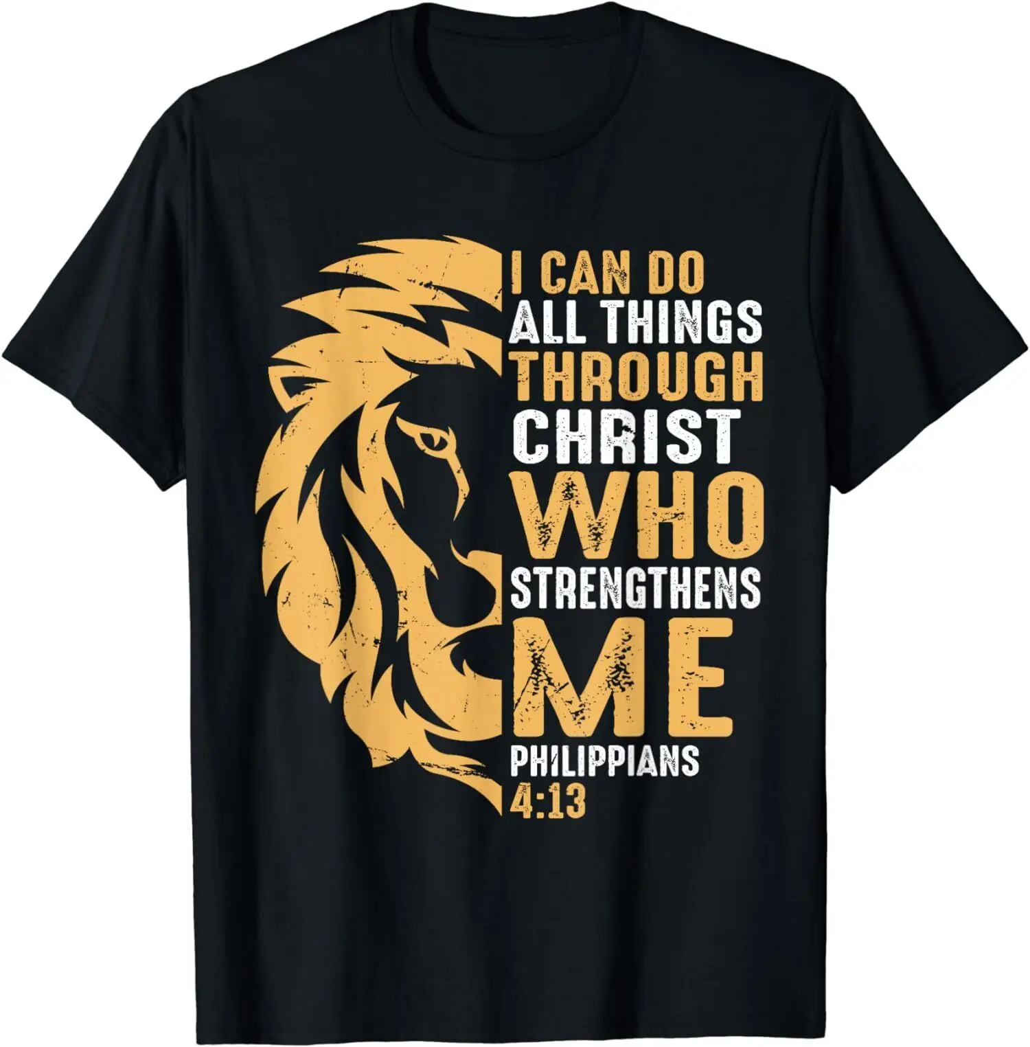 New Limited Christian I Can Do All Things Through Christ Lion Faith T-Shirt