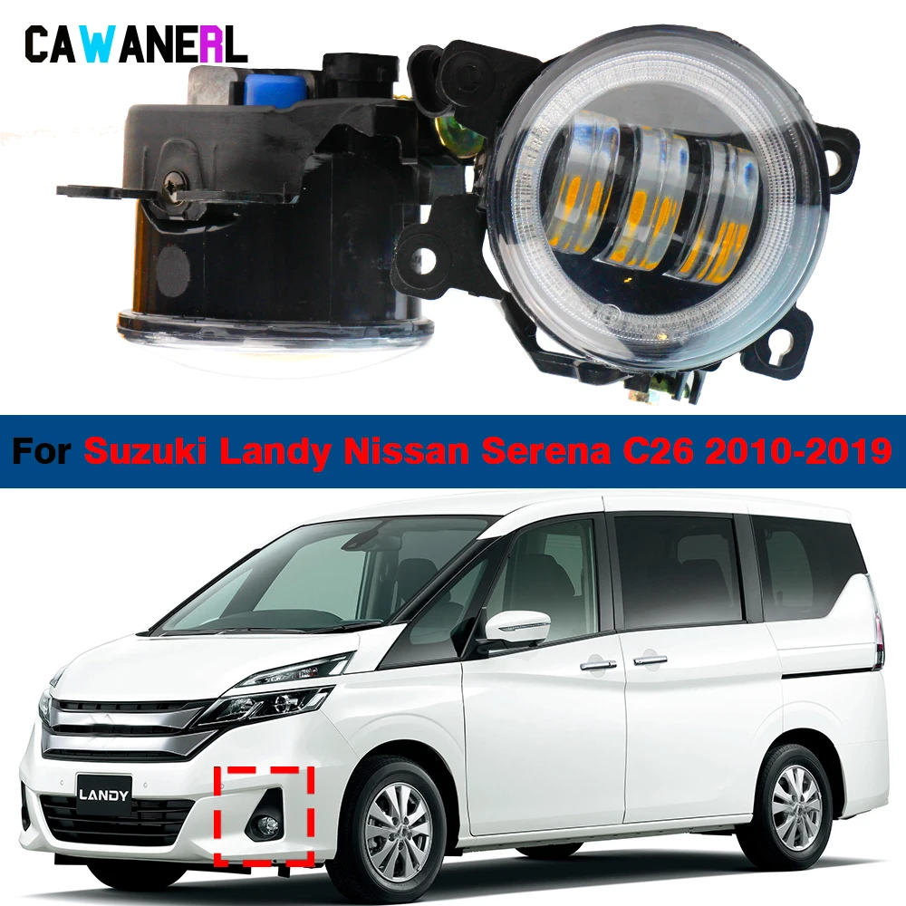 2 Pieces 30W Canbus Car Front Angel Eye LED Fog Light Daylight DRL 6000LM 12V For Suzuki Landy Nissan Serena C26 2010-2019