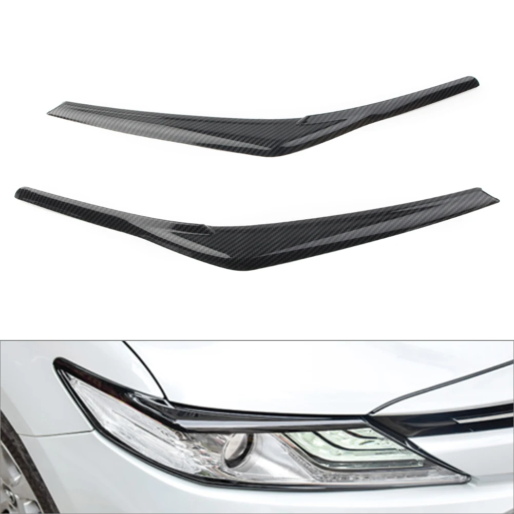 

2Pcs Carbon Fiber ABS Car Head light Lamp Eyebrow Trim Cover For Toyota Camry SE XSE 2018 2019 2020 2021 2022 2023 2024