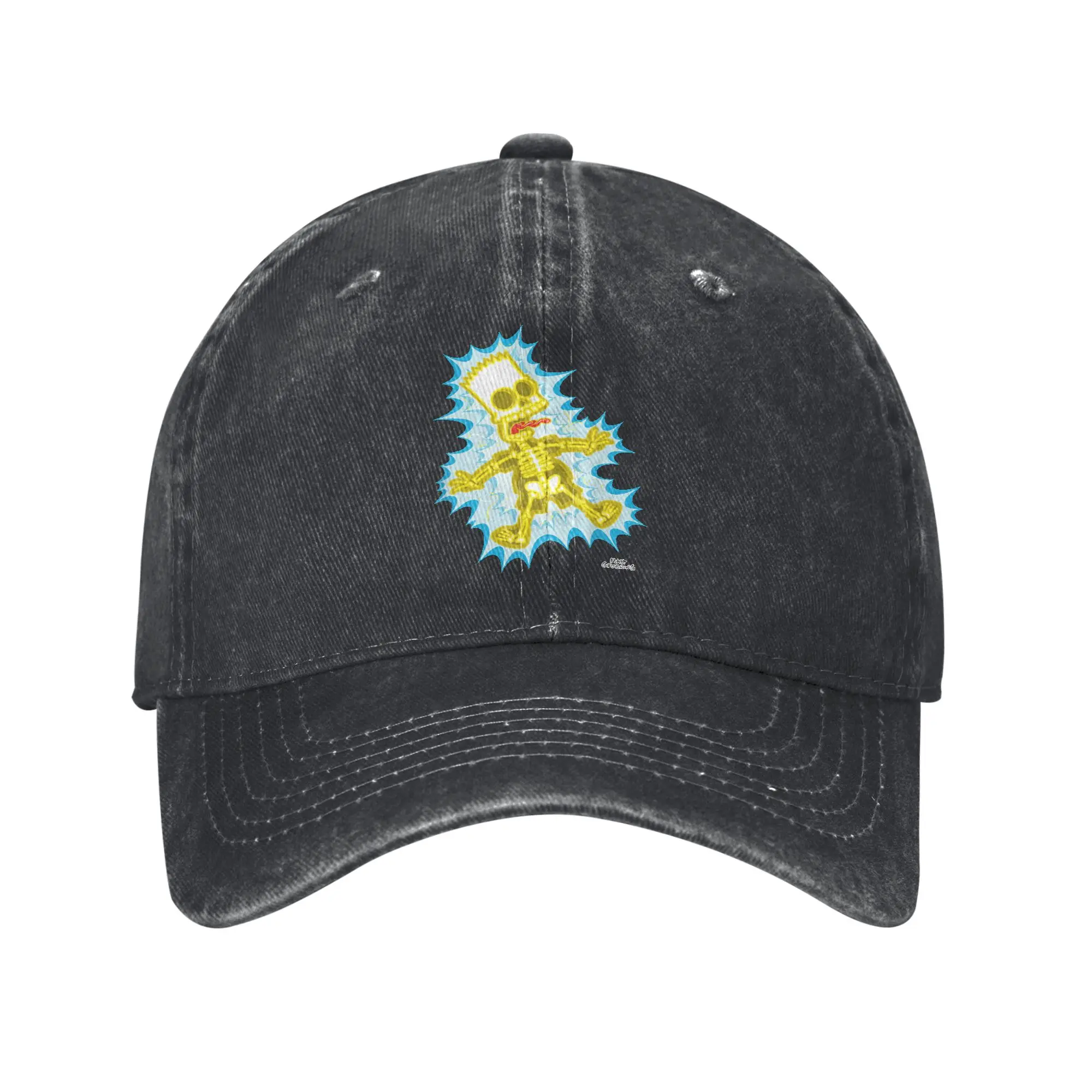 The S-simpson Skeleton Electro Sun Baseball Cap  Men Women Print Trucker Hat Summer Stylish Kpop Rock Adjustable Baseball Caps