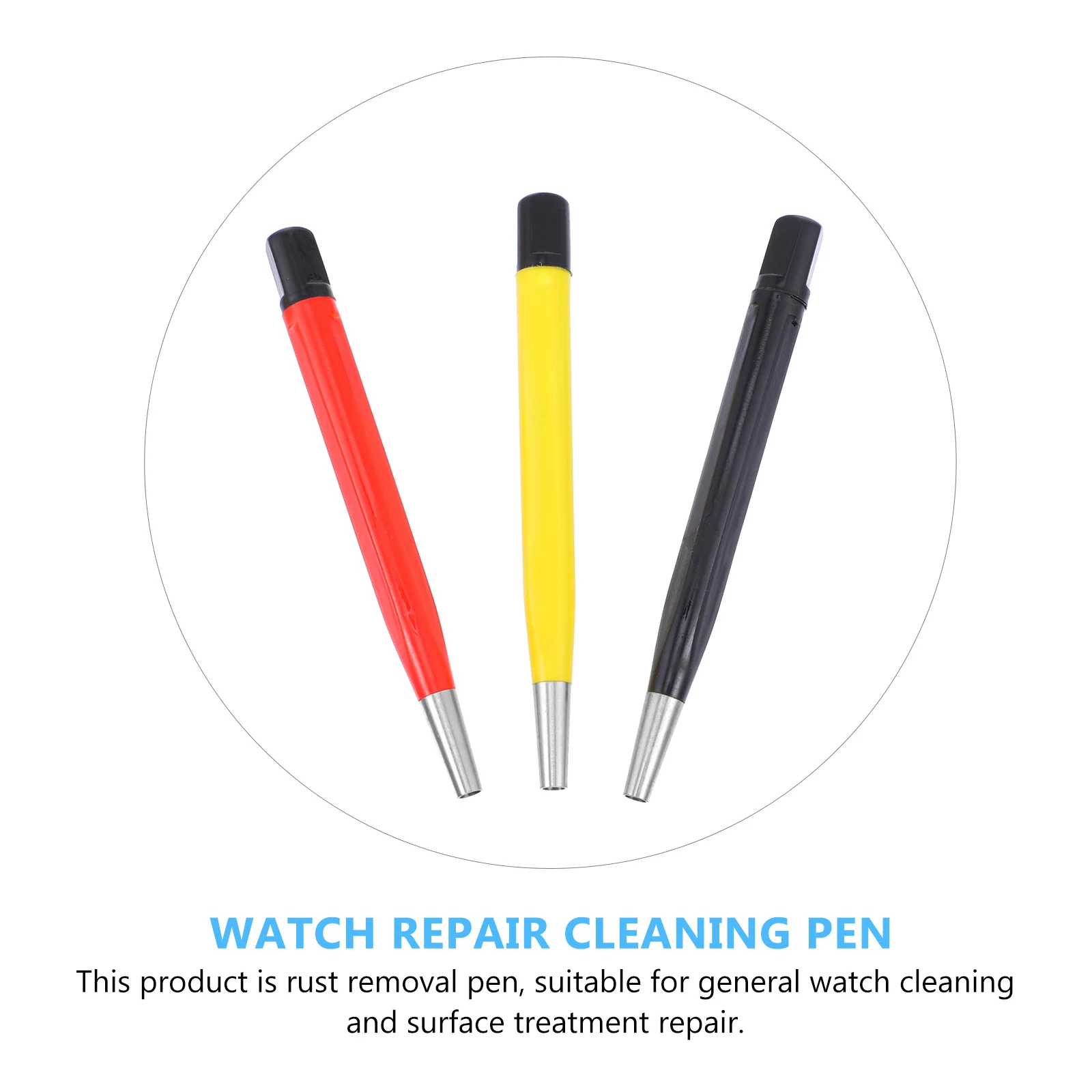 

3pcs Rust Remover Professional Derusting Cleaning Pen for Watch Repair Tools Stainless Steel Unique Lightweight Removal Glass