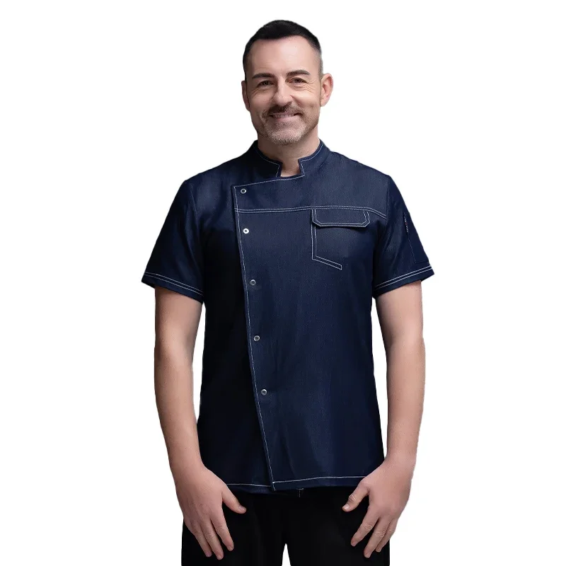 

Cooking Jacket Short Sleeve Chef Uniform Baker Work Uniform Waiter Restaurant Hotel Clothes Chef Shirt for Men Cook Coat