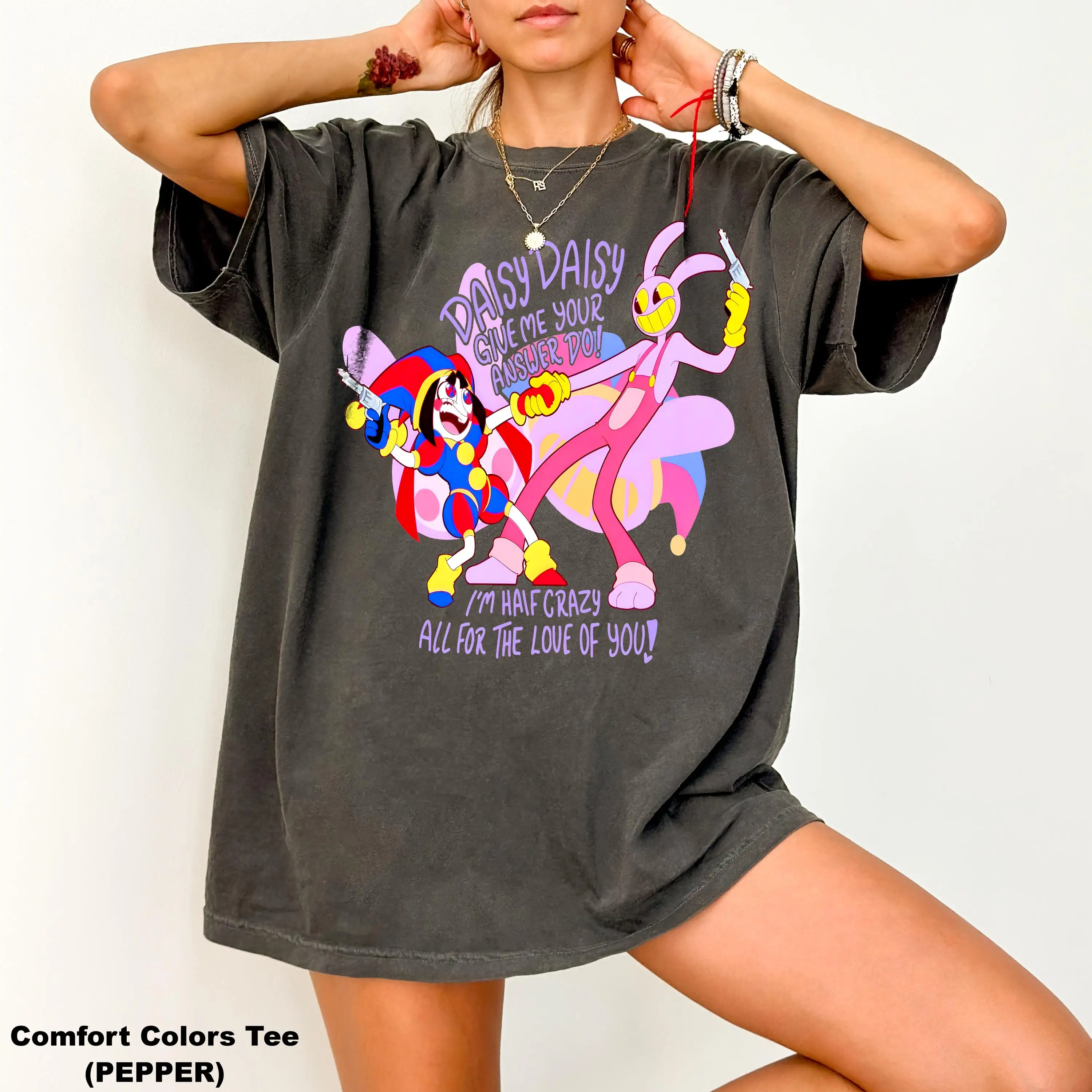 The Amazing Digital Circus Jax & Pomni T-shirt Uomo Donna Estiva 100% Cotone Abbigliamento Cartone Animato Manica Corta Top Streetwear Unisex