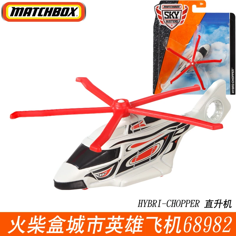 Original Matchbox Sky Busters City Hero Aircraft Fighter 1/64 Alloy Car Glider Bomber Traffic Model Toys for Boy Helicopter Gift