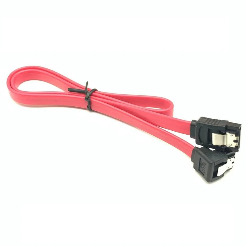Red Dual Straight Head Or Bent Straight 8-core Copper Flexible Sata3.0 Solid-state Drive Serial Data Cable Series 6GB/S A2