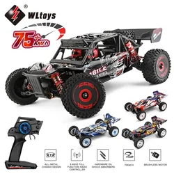 WLtoys 124016   RC Car V2 75 KM/H 2.4G bezszczotkowy 4WD elektryczny szybki terenowy zdalnie sterowany driftowe zabawki dla wyścigów dla dzieci