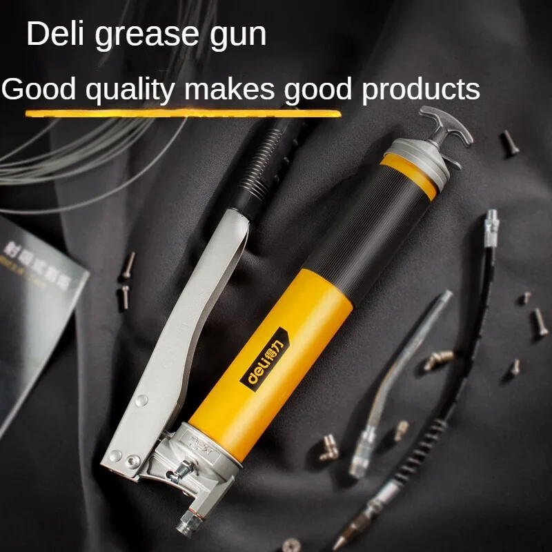 Deli 600cc high pressure labor-saving aluminum alloy Grease gun portable fuel injector suitable for various automotive lubricant