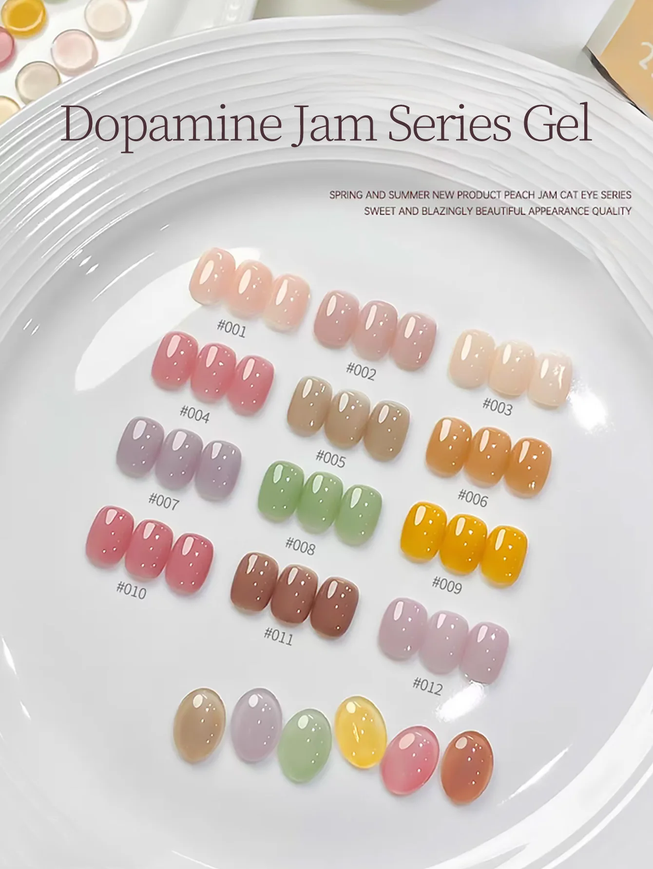 1pcs ZH Summer Pink Red Fruit Jam Nail Gel Nail Polish 2026 New Style Ice Transparent Glass Bead Nail Gel for Nail Salons