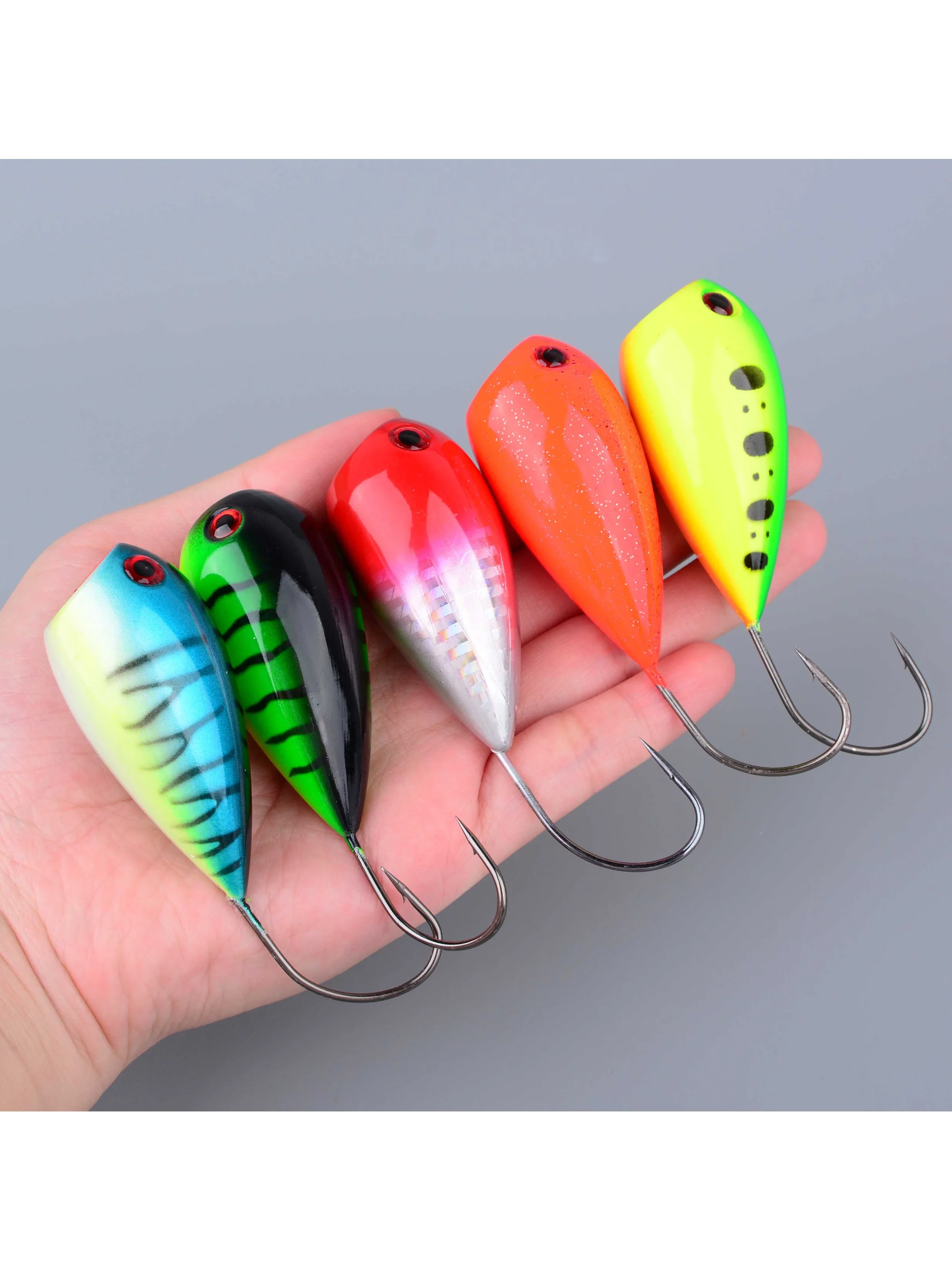 Przynęta wędkarska typu EGG, pływająca, chorwacka, 8 cm, 12 g, crankbait, sztuczna przynęta pływająca, wobler, popper, twarda przynęta, pojedynczy haczyk. — 2