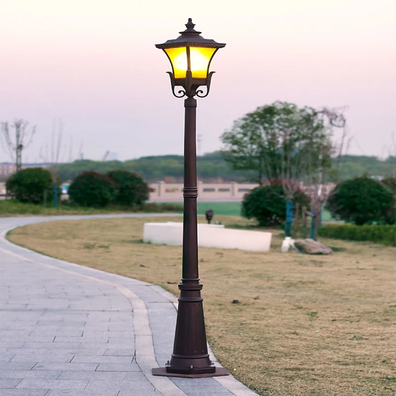 European Style Retro Garden Lamp Community Villa Garden Lawn Lamp Aluminum Rust Proof Street Lamp Pole Outdoor Waterproof Landsc