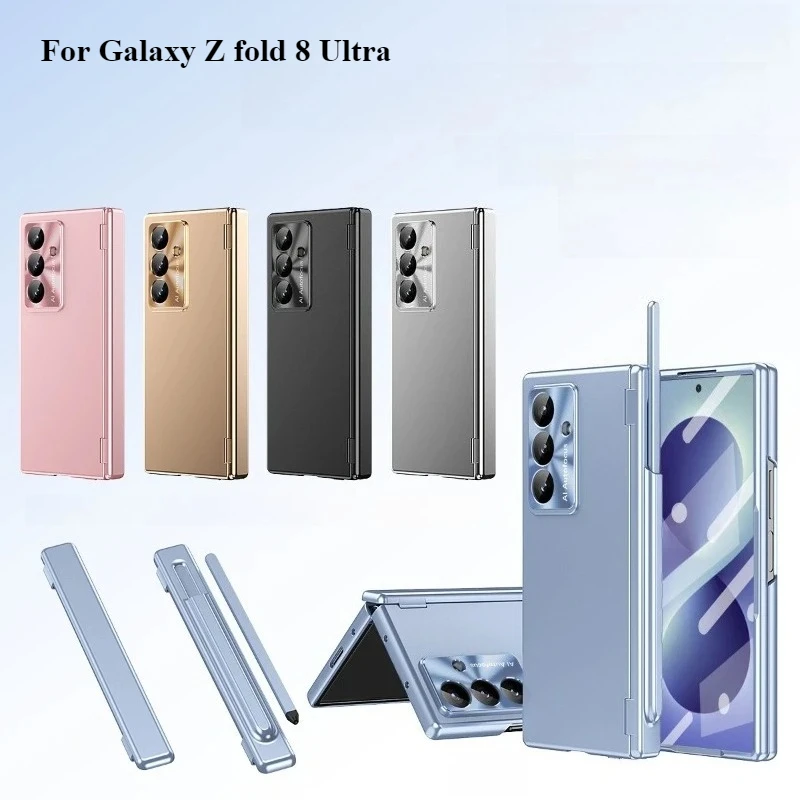 Hinge Protection Case for Samsung Galaxy Z Fold 8 Ultra 7 6 5 4 Shockproof Hard Electroplated Cover Shell with Screen Protector