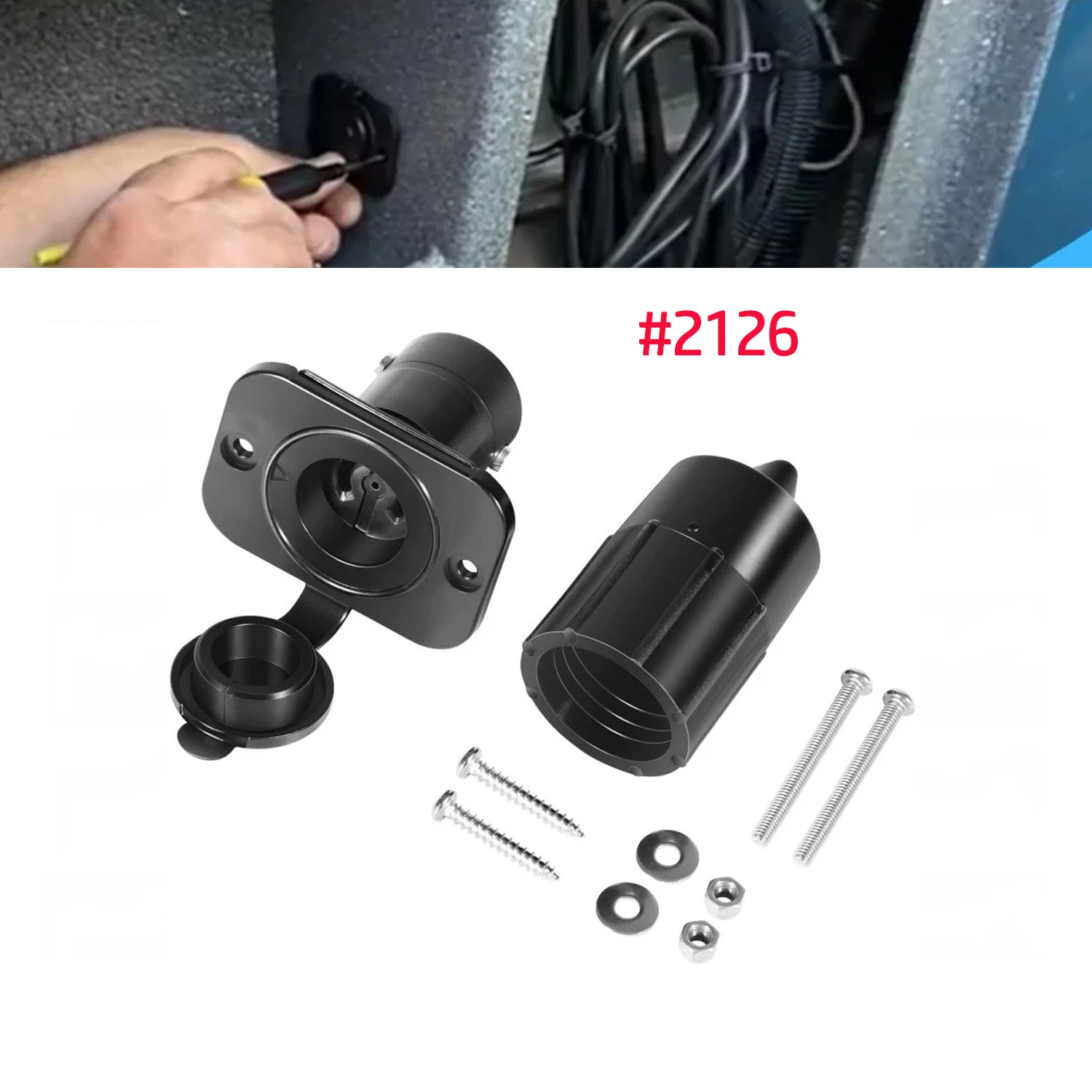 

Розетка для электрического подводного удилища 12В, модель 2126, с водонепроницаемой крышкой, совместимая с электрическими подводными удилищами Scotty Depthpower