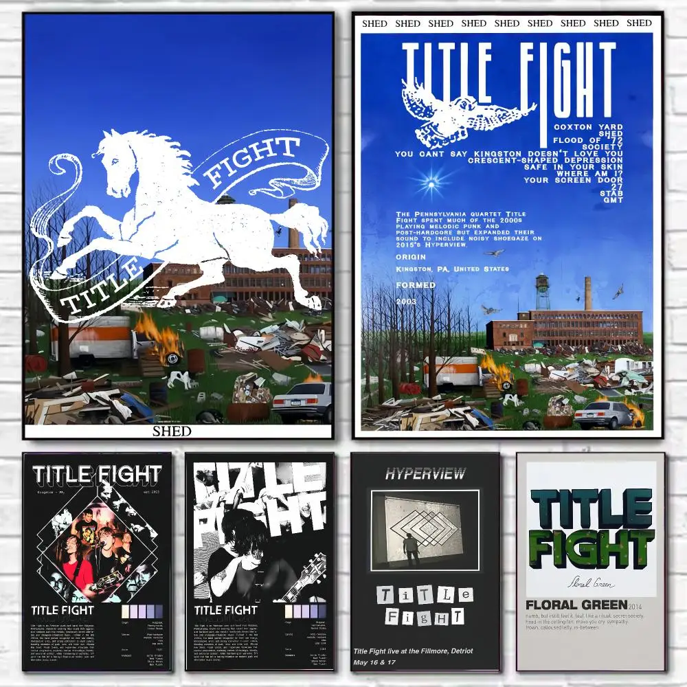 Band T-Title Fight Poster HD Art Decorative Wall Art Waterproof Home Décor for Living Room Bedroom Café Stylish Gift