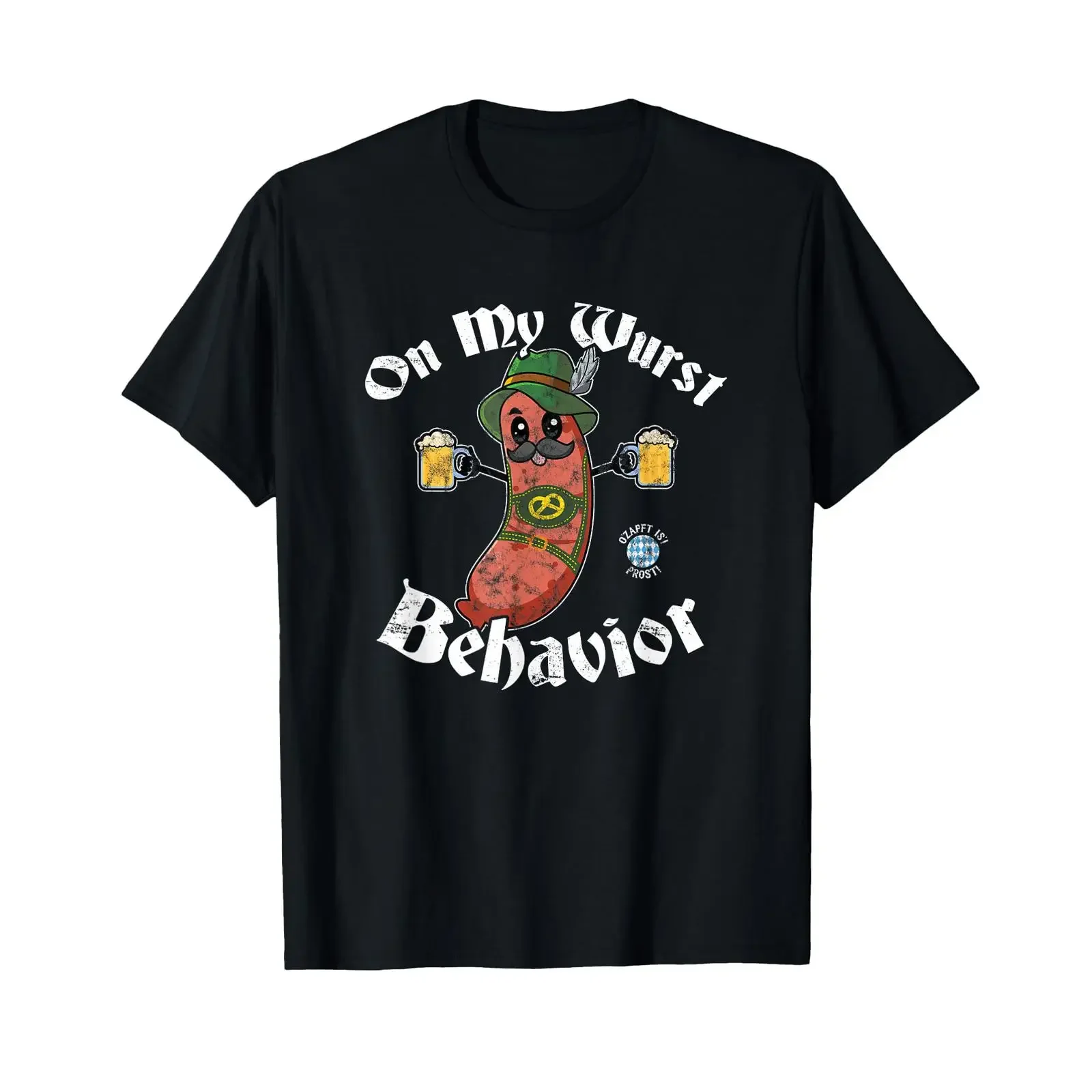 On My Wurst Behavior Funny Bratwurst Oktoberfest T Shirt vintage Washed Stylish Slightly streetwear Soft Unisex graphic