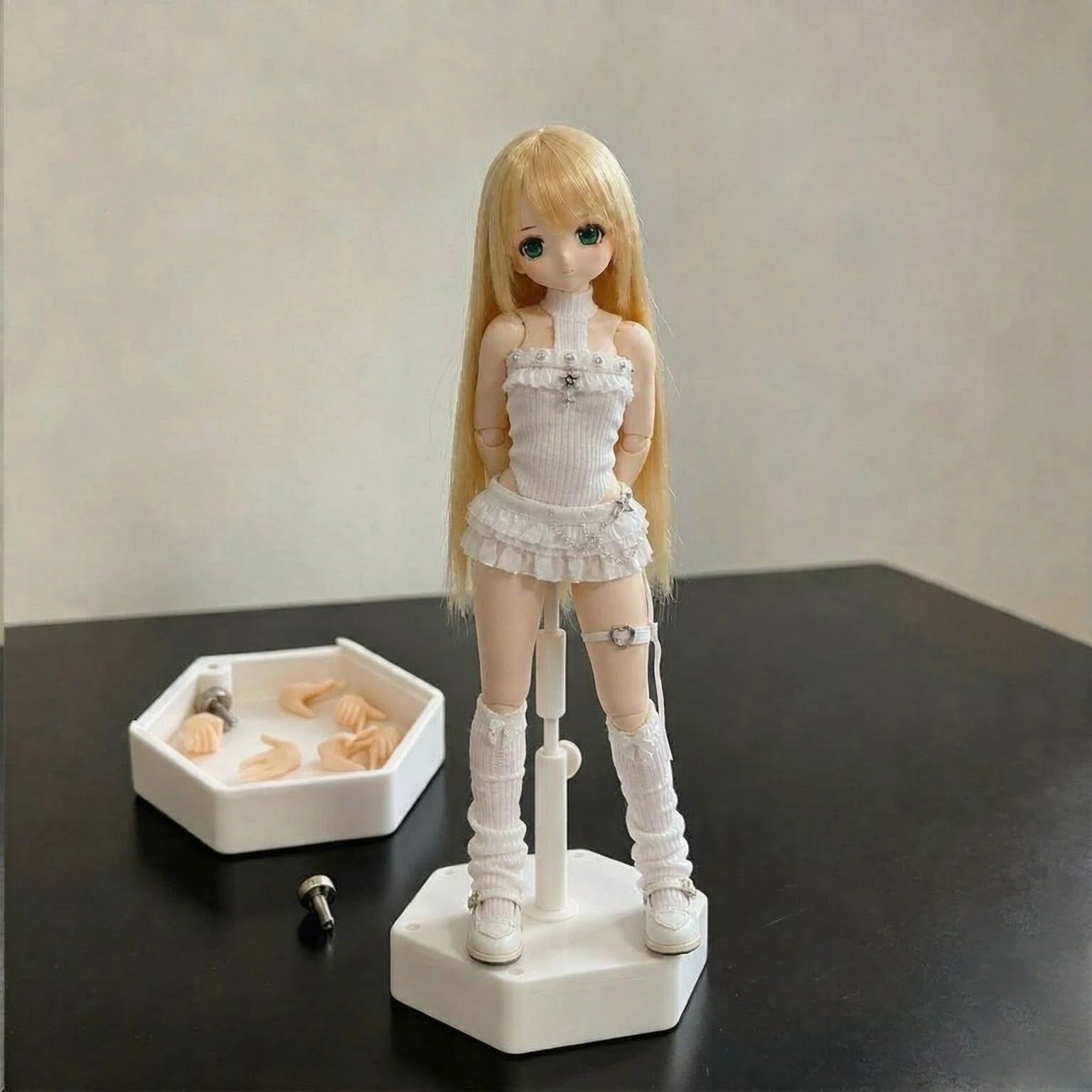 1/8 BJD Doll Display Stand Base Storage Box Adjustable 1/8 Doll Display Rack Retractable Crotch Support Frame Model Accessories
