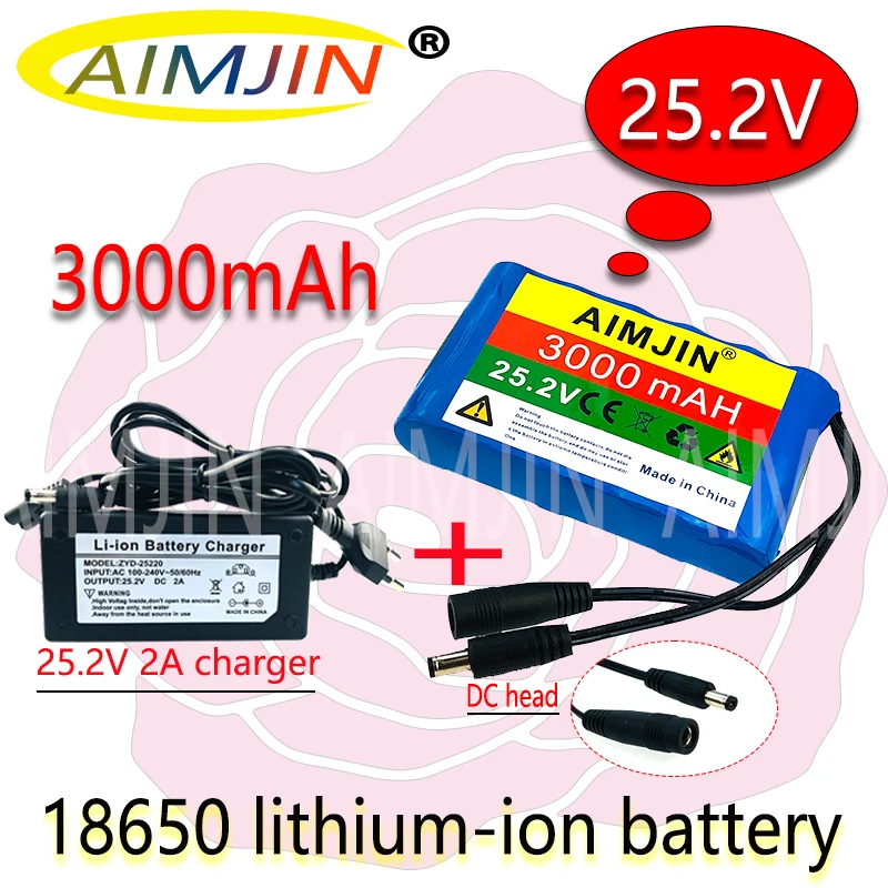 

25.2V 3Ah 6s1p 18650 rechargeable lithium battery pack, suitable for 25.2v electric scooter bicycle battery with bms+charger