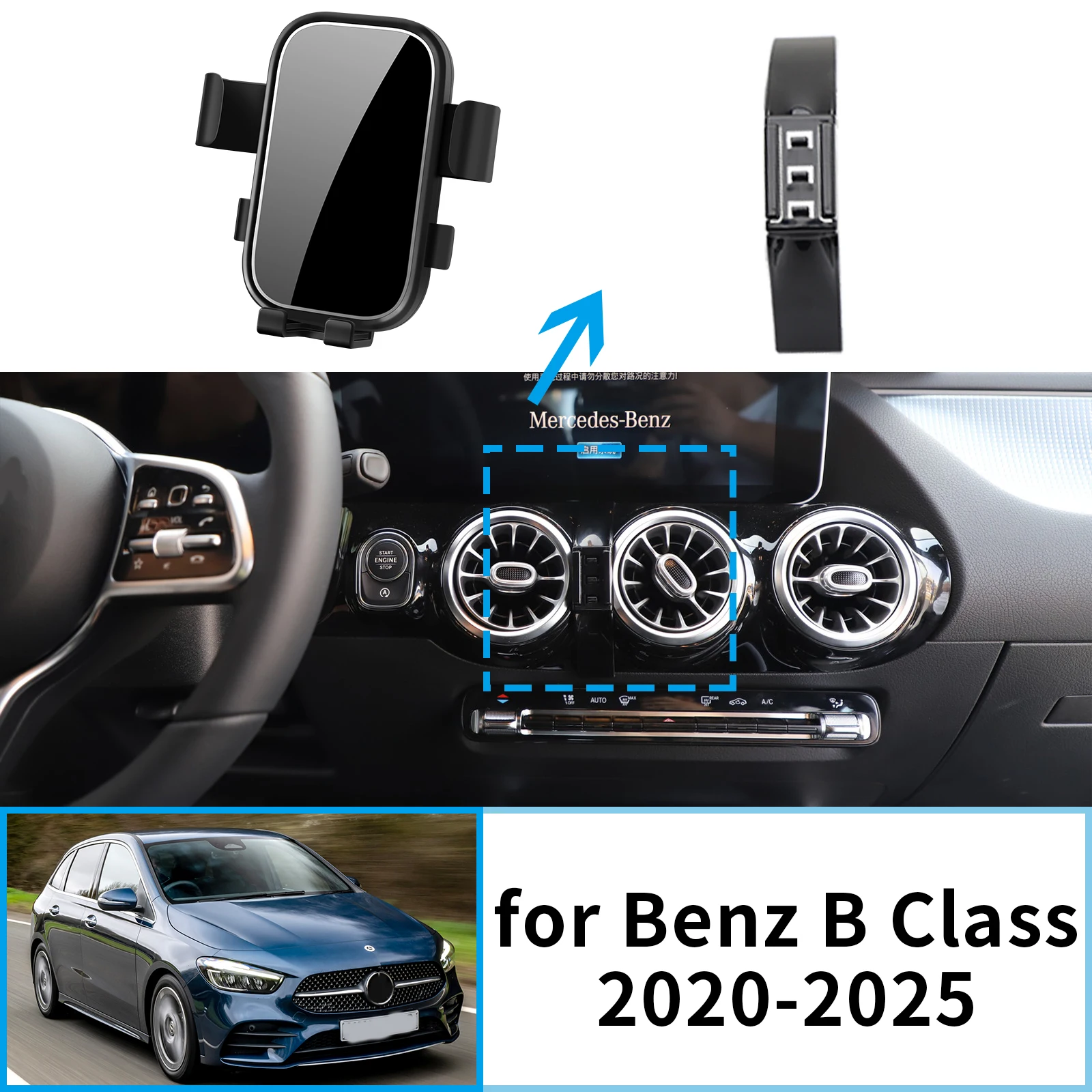 

Car Mobile Phone Holder for Mercedes-Benz B Class W246 W247 2020~2025 Navigation Stand Auto GPS Bracket Accessories