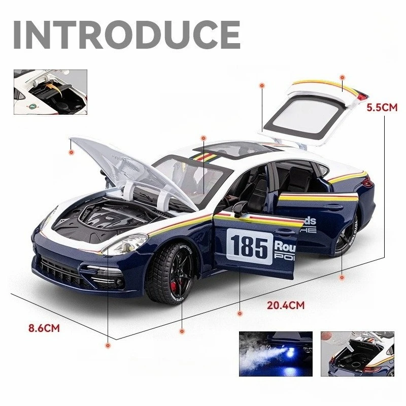 1:24 Porsche Panamera Racetrack Version Simulation Legierung Rennwagen Modell Sound Licht Serie Spielzeug Geschenke Sammlung Ornamente