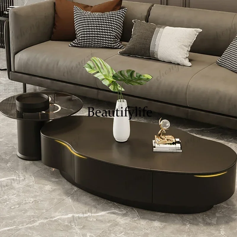 Living Room Luxury Coffee Table Design Modern White Minimalist Coffee Table Unique Vintage Muebles Para El Hogar Furniture