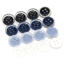 HENGC Transparent Colorful Resin Shirt Cute Buttons For Clothing Dress Skirts Handmade Decorations Blue DIY Crafts Wholesale