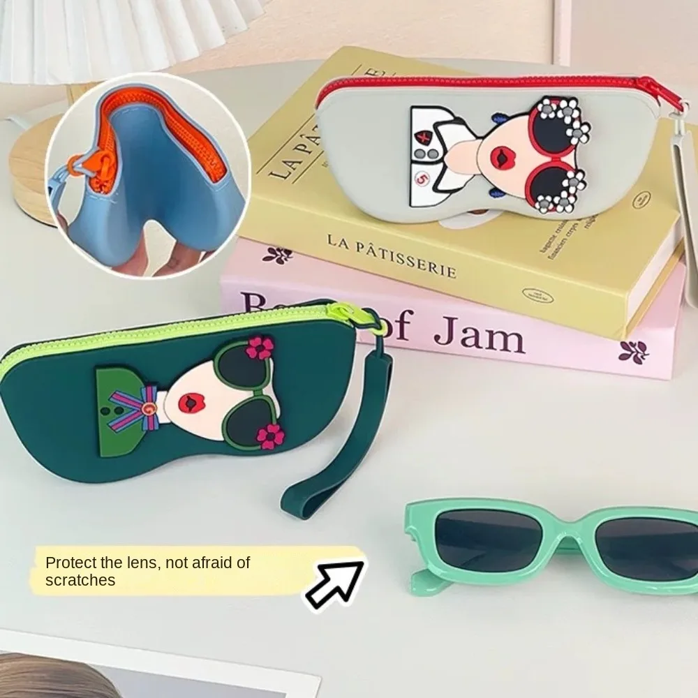 Fashion Multifunctional Silicone Glasses Bag Dustproof Waterproof Sunglasses Storage Bag Coin Purse Cartoon Small Items Bag Male