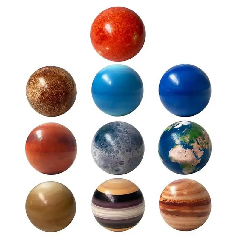 

10 Pcs Solar System Planet Balls Stress Relief Educational Toys Safe Soft Ball Ideal Bouncy Ball Toy Gifts For Kids Toys