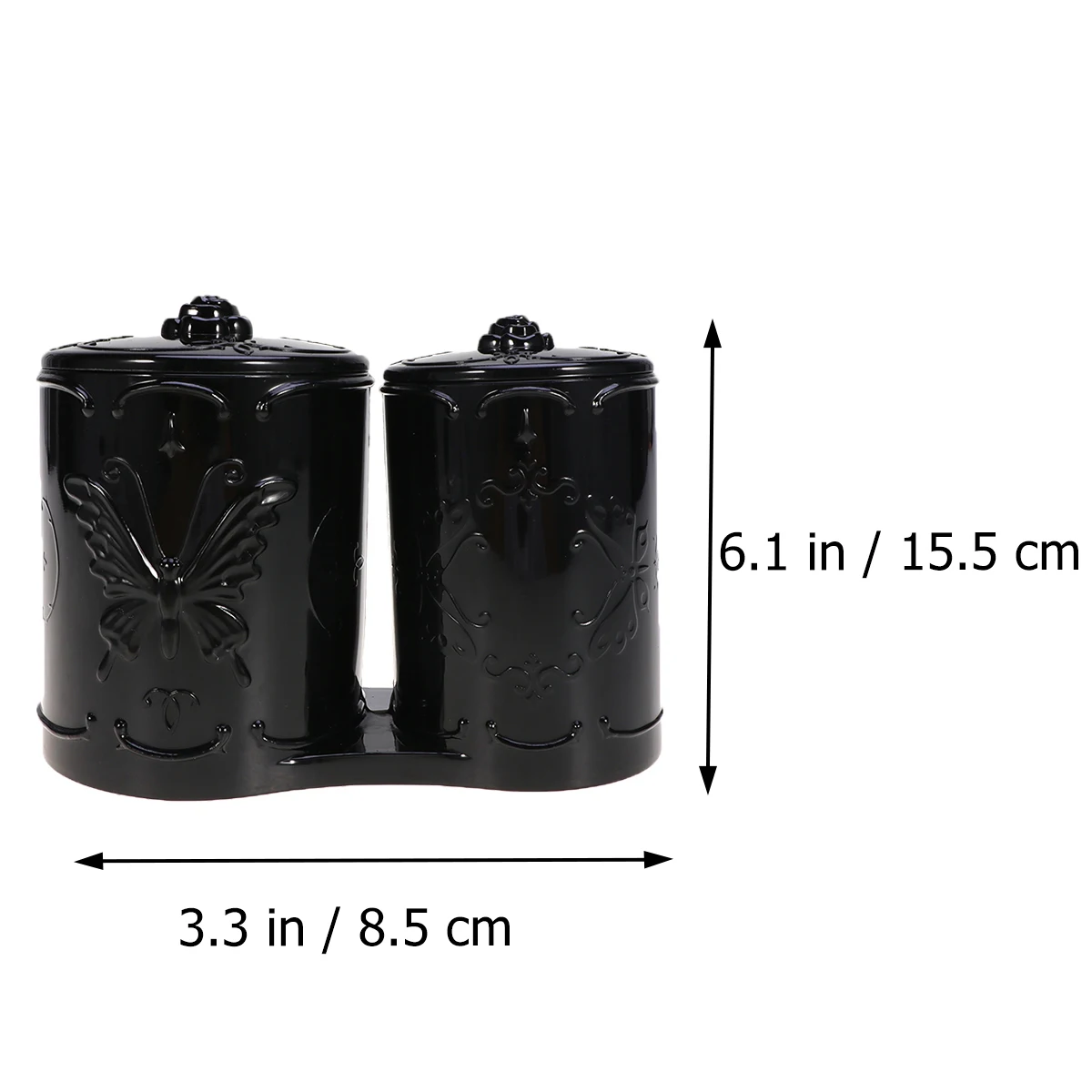 

Plastic Storage Box for Cotton Swabs Makeup Pads Holder Apothecary Jars Organizer Black Long Lasting Use