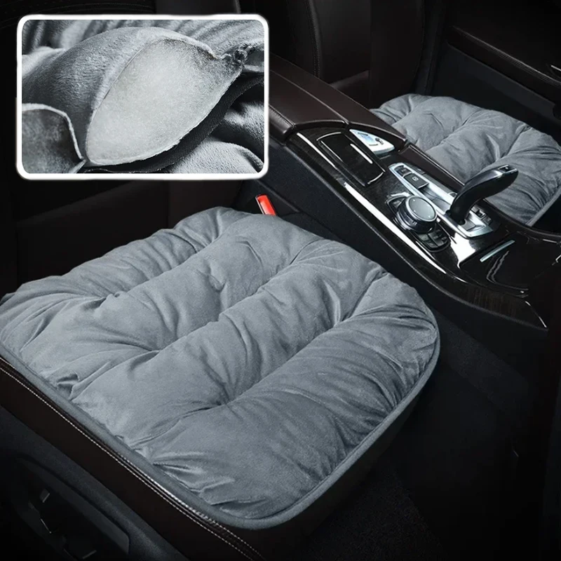 Car Warm Down Cushion Single Piece Plush Front Seat Cushion Without Backrest Short Plush Anti-skid Multi-colour Car Accessories