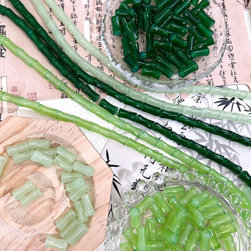 

20pcs 6x12mm Bamboo-Shaped Vintage Style Spacer Beads for DIY Bracelet Necklace Beaded Pendants Jewelry Making Supplies