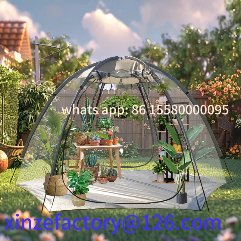 Aanpasbare 6-persoons PVC-bubbeltent - grote extra grote weerbestendige pod - sportkamperen - sterrenhemel