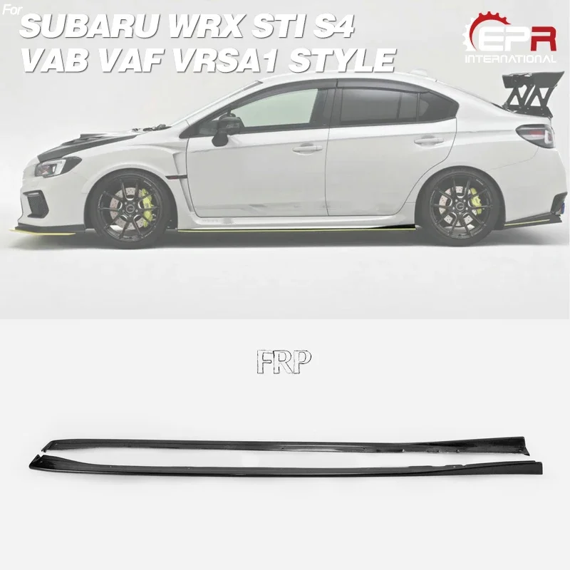 For Impreza 14-18 WRX STI S4 VAB VAF VRSA1 Style Fiberglass Side Skirt Extension FRP Fiber Glass Door Splitter Lip Tuning Part