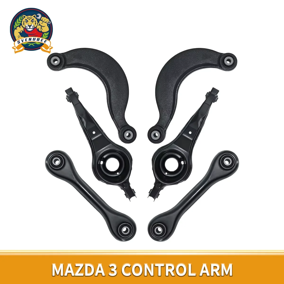 Svenubee 6Pcs Rear Upper Lower Control Arms Left & Right Sets for Mazda 3 5 2004 2005 2006 2007 2008 2009 2010 2011 2012 2013