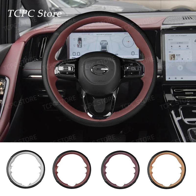 

For GAC Motor GAC M8 Master Emperor/E9 PHEV Accessories LED Car Premium leather Steering Wheel Cover Steering Wheel Braid Cover