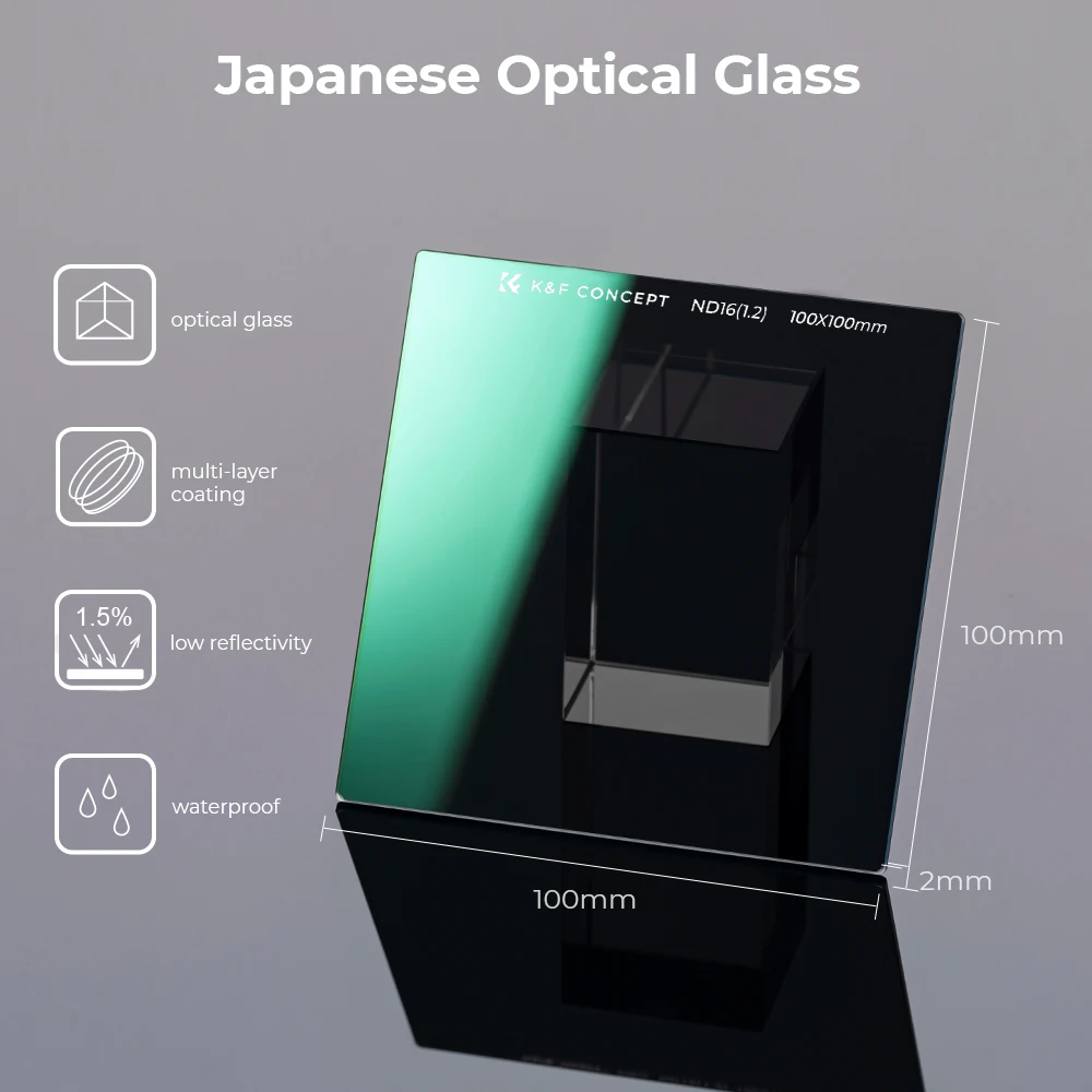 K & fコンセプトズ100*100 * 2mmスクエアnd16 (4停止) 28多層コーティング防水スクラッチを備えたニュートラルレンズフィルター