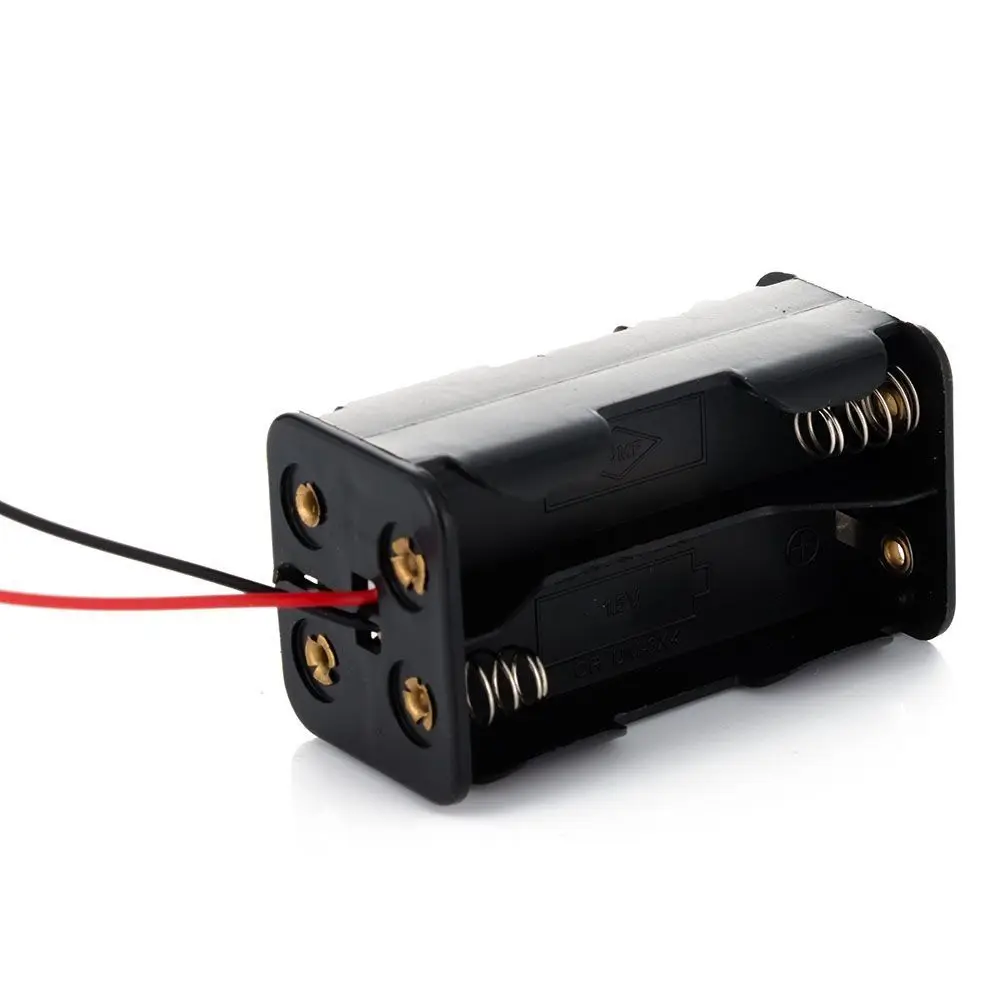 With Wire Leads Case Box 4 * AA Batteries Holder Case 4 x AA Battery Back Battery Case Battery Storage AA Battery Holder