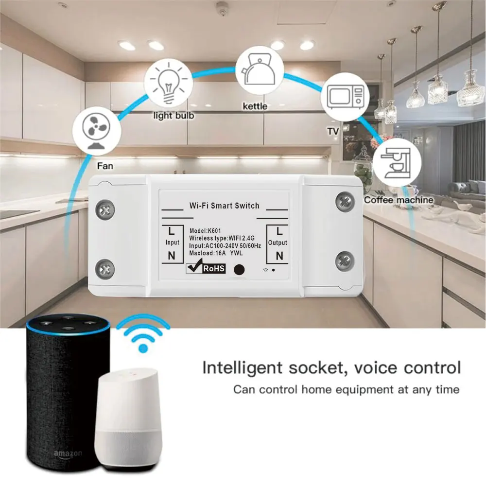 mobu Wifi Smart Switch 16A DIY Light Switches RF433 Wireless Smart Home With Tuya Smart Life App Google Home Alexa
