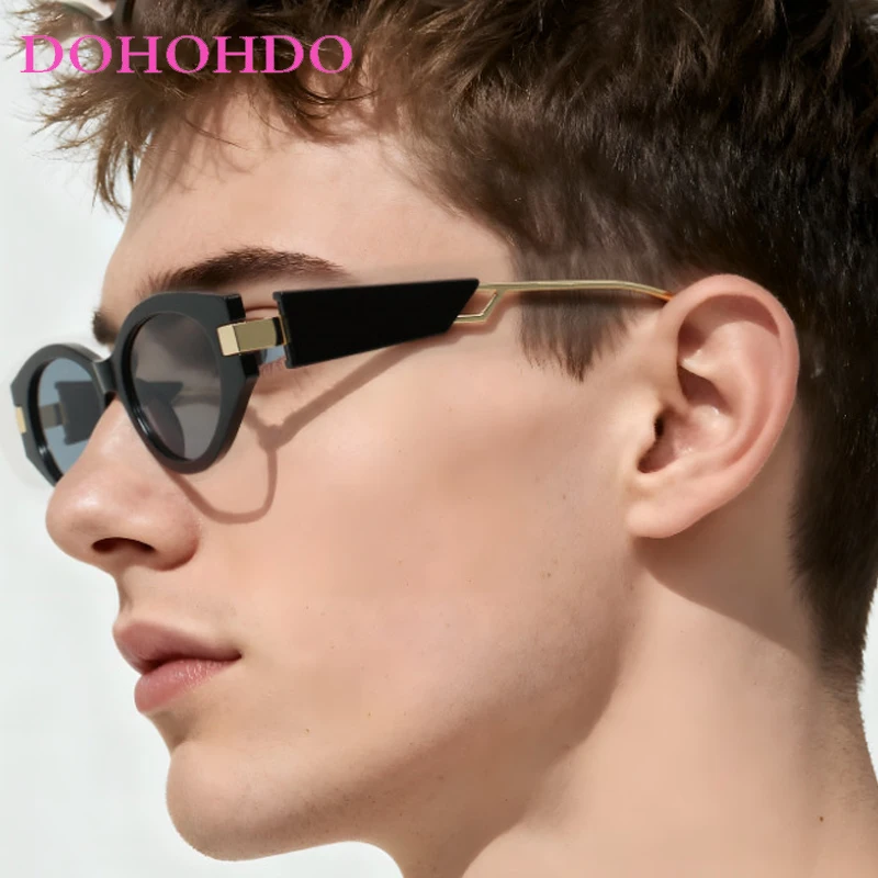 

2025 Metal Cat Eye Men Sunglasses Punk Luxury Square Sun Glasses Women Sports Leisure Party Eyewear UV400 Óculos De Sol Feminino