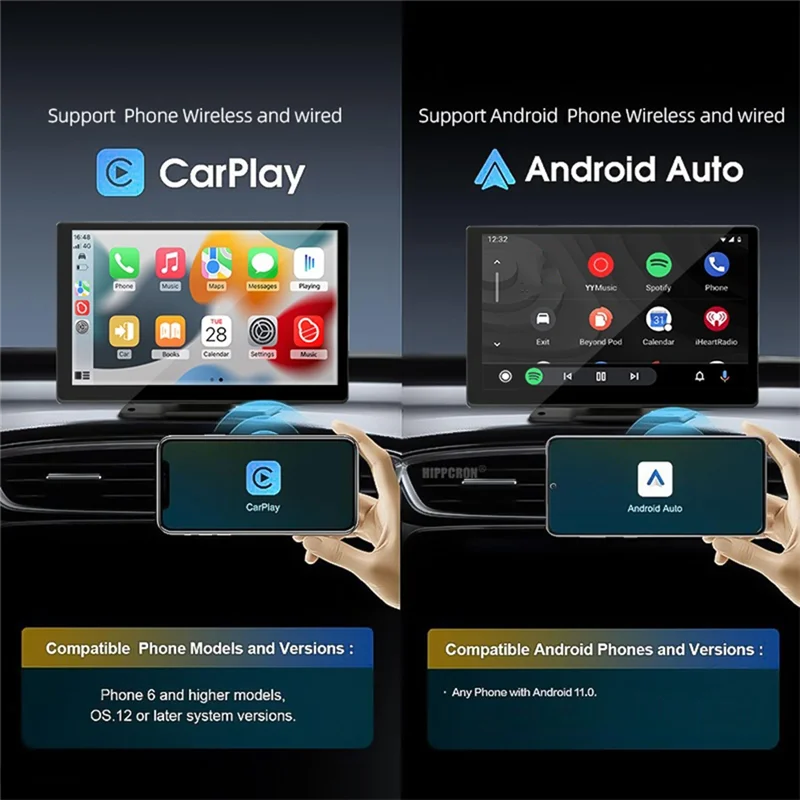 

9 Inch Car Radio Multimedia Video Player Wireless Carplay Android Auto Touch Screen Portable Car Stereo For All Vehicles