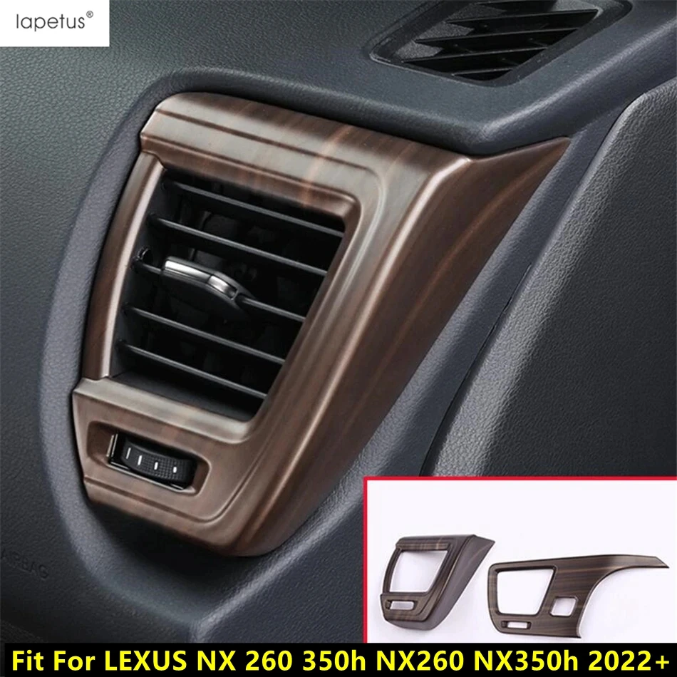 Side AC Air Conditioning Vent Outlet Frame Cover Trim Wood Grain Look Accessories For LEXUS NX 260 350h NX260 NX350h 2022 - 2024