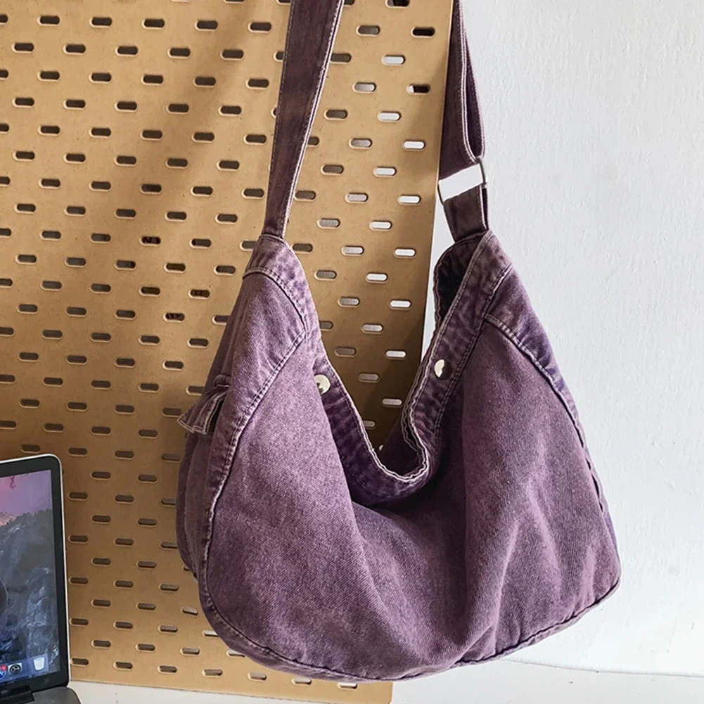 Codzienna torba na ramię w trudnej sytuacji torba crossbody kobiety płócienna torba w stylu Vintage stały kolor regulowany pasek na ramię na zakupy